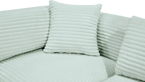 Faye 171" Mint Corduroy Performance Fabric Upholstered Sectional, 6-Piece