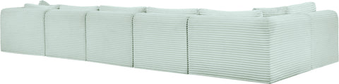Faye 171" Mint Corduroy Performance Fabric Upholstered Sectional, 6-Piece