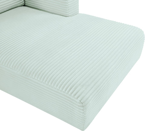 Faye 176" Mint Corduroy Performance Fabric Upholstered Sectional, 6-Piece