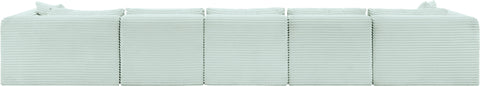Faye 176" Mint Corduroy Performance Fabric Upholstered Sectional, 6-Piece
