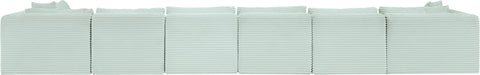 Faye 202" Mint Corduroy Performance Fabric Upholstered Sectional, 7-Piece