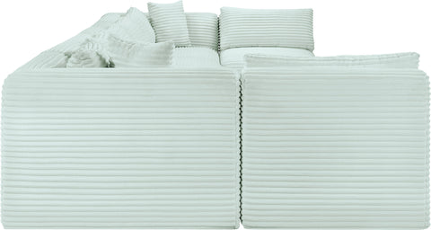 Faye 202" Mint Corduroy Performance Fabric Upholstered Sectional, 8-Piece