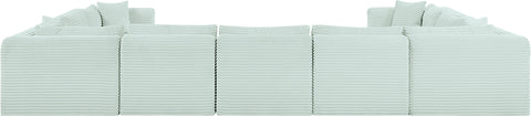 Faye 171" Mint Corduroy Performance Fabric Upholstered Sectional, 9-Piece