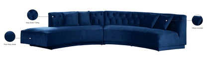 Madelyn Navy Velvet 2pc. Sectional Sectional