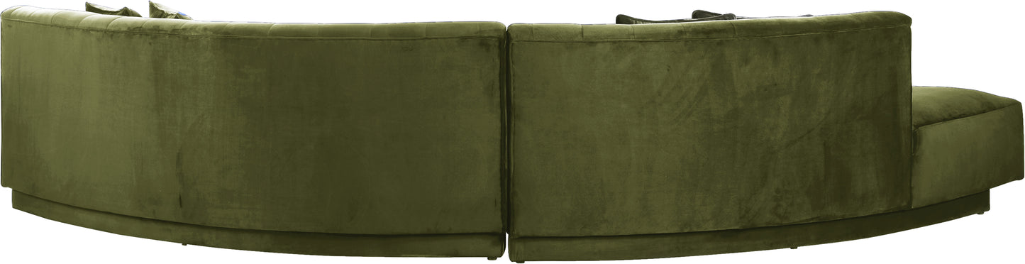 madelyn olive velvet 2pc. sectional sectional