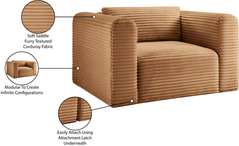 Faye Saddle Corduroy Performance Fabric Upholstered Accent Chair, 1 Piece