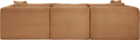Faye 109" Saddle Corduroy Performance Fabric Upholstered Sofa, 3-Piece