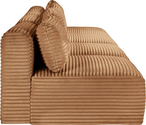 Faye 124" Saddle Corduroy Performance Fabric Upholstered Armless Sofa, 4-Piece