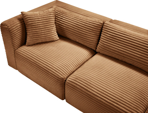 Faye 140" Saddle Corduroy Performance Fabric Upholstered Sofa, 4-Piece