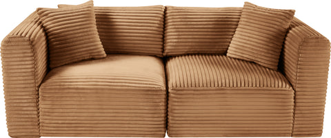 Faye 78" Saddle Corduroy Performance Fabric Upholstered Sofa, 2-Piece