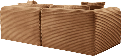 Faye 78" Saddle Corduroy Performance Fabric Upholstered Sofa, 2-Piece