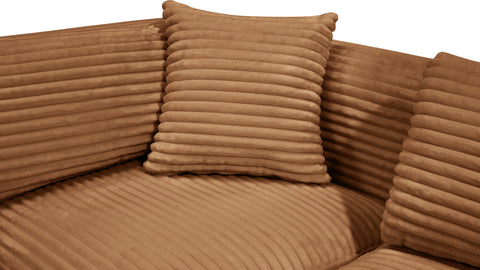 Faye 140" Saddle Corduroy Performance Fabric Upholstered Sectional, 6-Piece