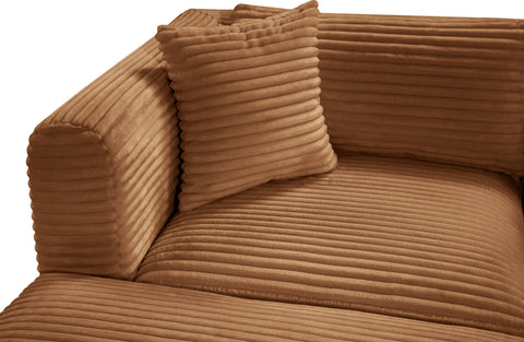 Faye 140" Saddle Corduroy Performance Fabric Upholstered Sectional, 6-Piece (Style 3)