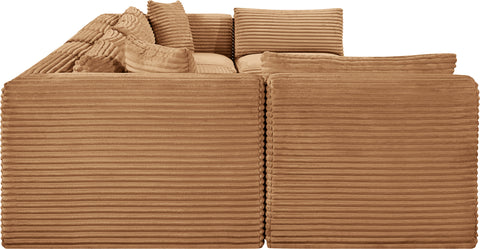 Faye 171" Saddle Corduroy Performance Fabric Upholstered Sectional, 7-Piece