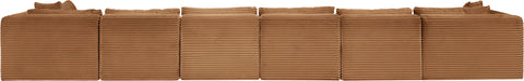 Faye 202" Saddle Corduroy Performance Fabric Upholstered Sectional, 7-Piece