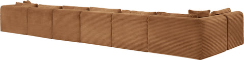 Faye 202" Saddle Corduroy Performance Fabric Upholstered Sectional, 7-Piece