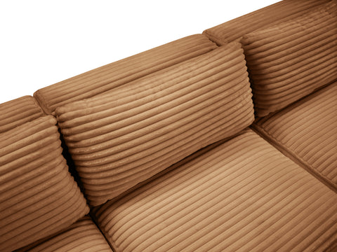 Faye 140" Saddle Corduroy Performance Fabric Upholstered Sectional, 7-Piece