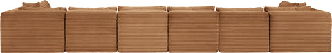Faye 202" Saddle Corduroy Performance Fabric Upholstered Sectional, 8-Piece