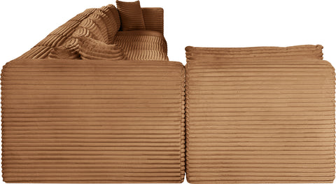 Faye 233" Saddle Corduroy Performance Fabric Upholstered Sectional, 8-Piece