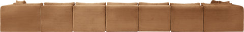 Faye 233" Saddle Corduroy Performance Fabric Upholstered Sectional, 8-Piece