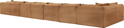 Faye 233" Saddle Corduroy Performance Fabric Upholstered Sectional, 8-Piece