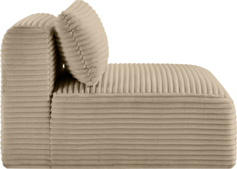 Faye Taupe Corduroy Performance Fabric Upholstered Armless Chair, 1 Piece