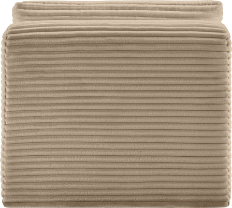 Faye Taupe Corduroy Performance Fabric Upholstered Armless Chair, 1 Piece