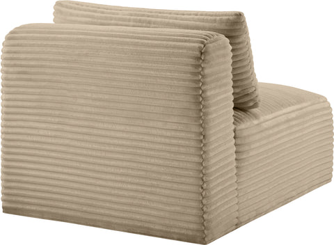 Faye Taupe Corduroy Performance Fabric Upholstered Armless Chair, 1 Piece