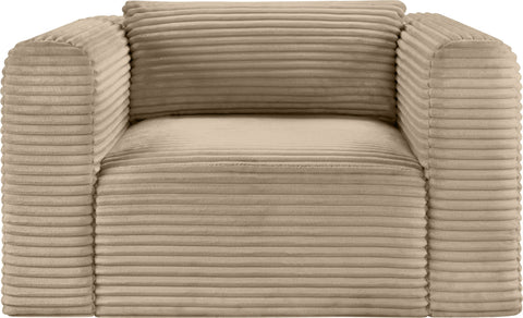 Faye Taupe Corduroy Performance Fabric Upholstered Accent Chair, 1 Piece