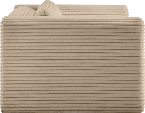 Faye Taupe Corduroy Performance Fabric Upholstered Accent Chair, 1 Piece