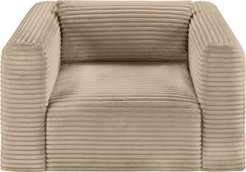 Faye Taupe Corduroy Performance Fabric Upholstered Accent Chair, 1 Piece