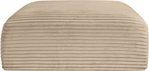 Faye Taupe Corduroy Performance Fabric Upholstered Ottoman, 1 Piece