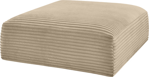 Faye Taupe Corduroy Performance Fabric Upholstered Ottoman, 1 Piece