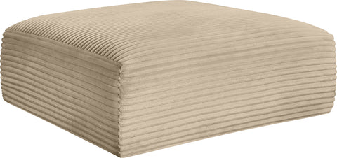 Faye Taupe Corduroy Performance Fabric Upholstered Ottoman, 1 Piece