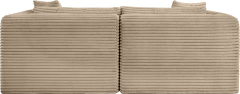 Faye 78" Taupe Corduroy Performance Fabric Upholstered Sofa, 2-Piece