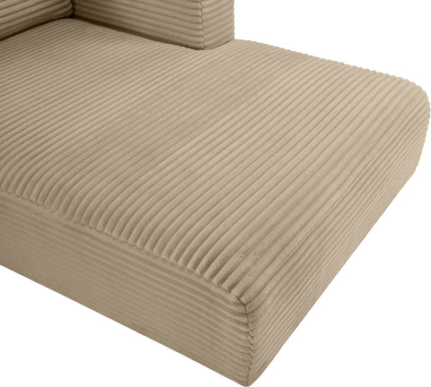 Faye 176" Taupe Corduroy Performance Fabric Upholstered Sectional, 6-Piece