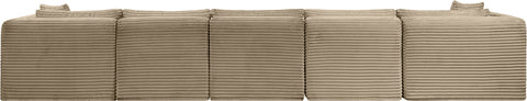 Faye 171" Taupe Corduroy Performance Fabric Upholstered Sectional, 7-Piece (Style 2)