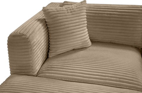 Faye 171" Taupe Corduroy Performance Fabric Upholstered Sectional, 7-Piece (Style 2)