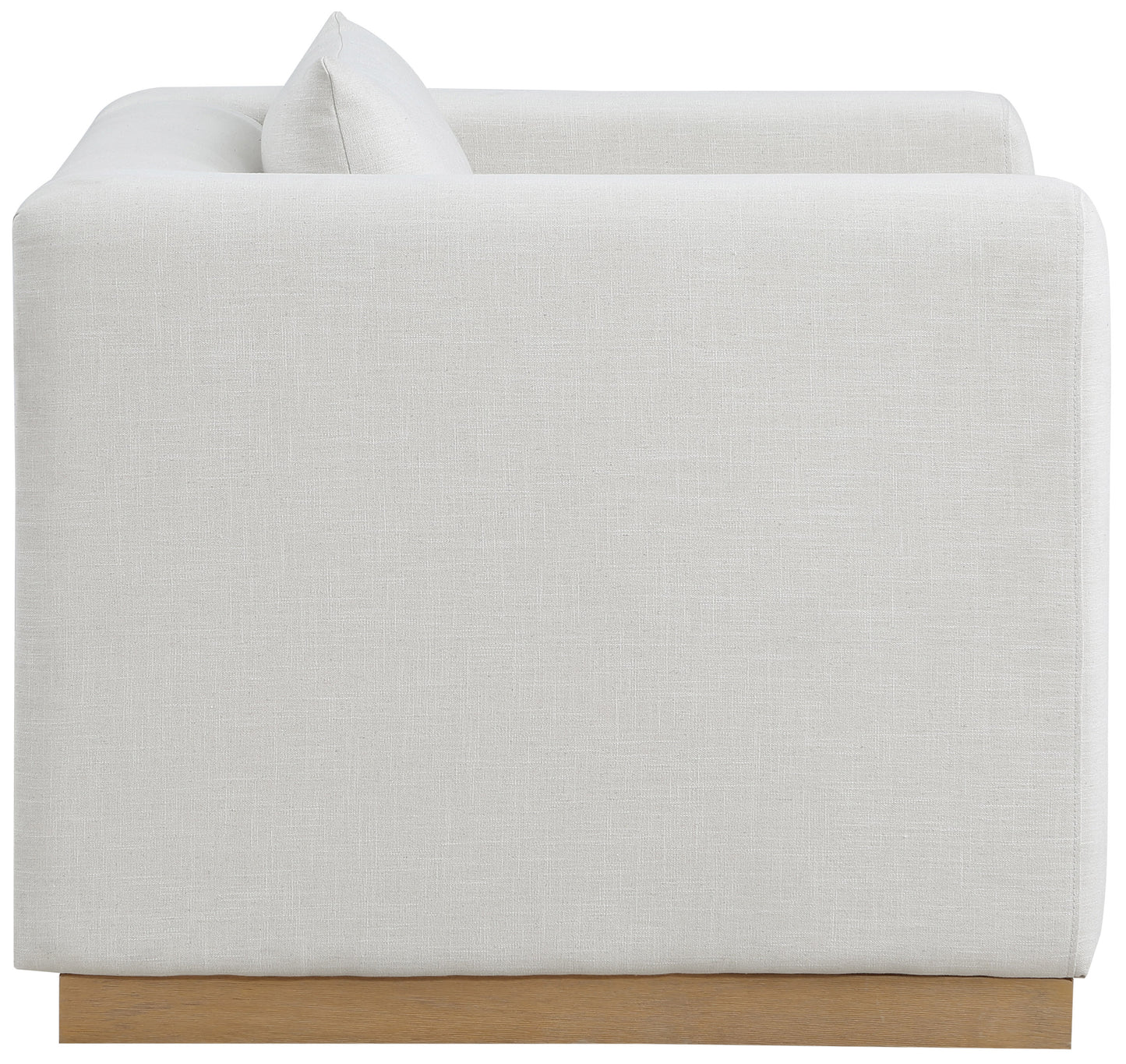 carly cream linen textured fabic chair c