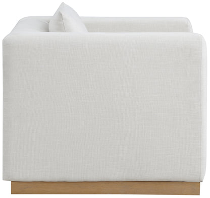 Carly Cream Linen Textured Fabic Chair C