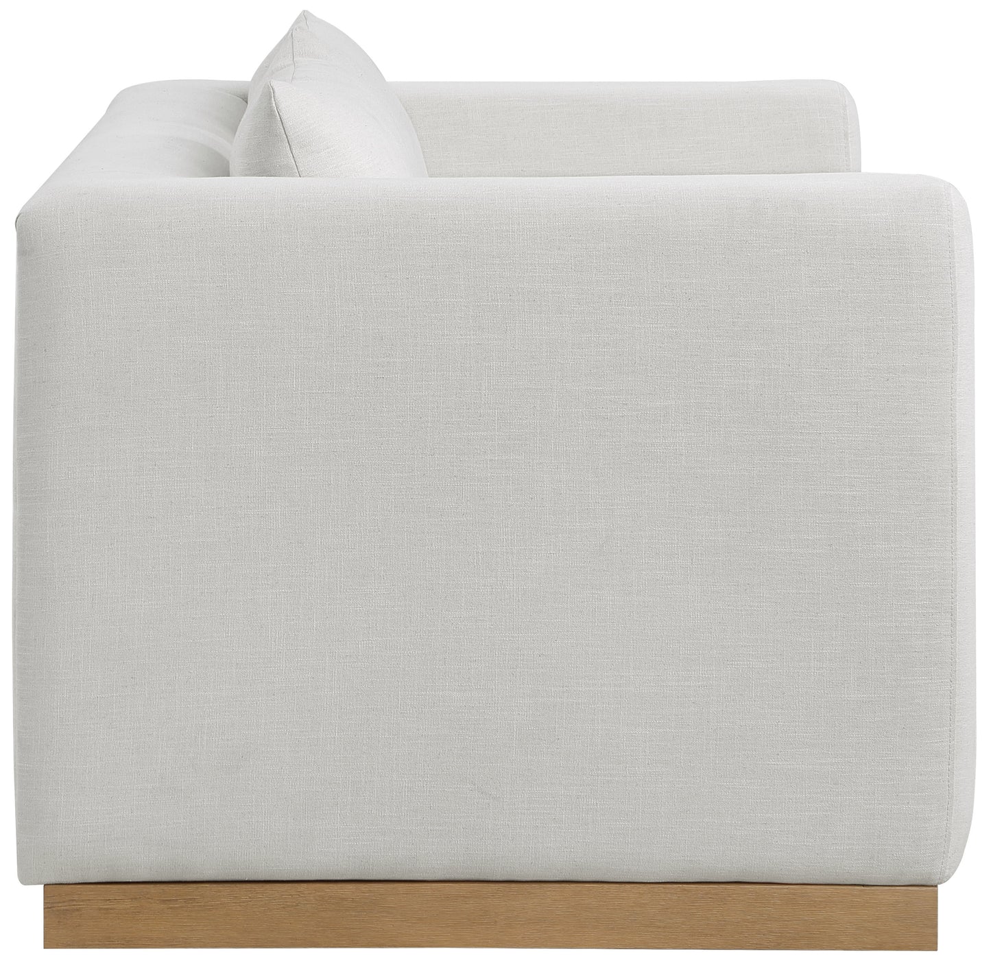 carly cream linen textured fabic loveseat l