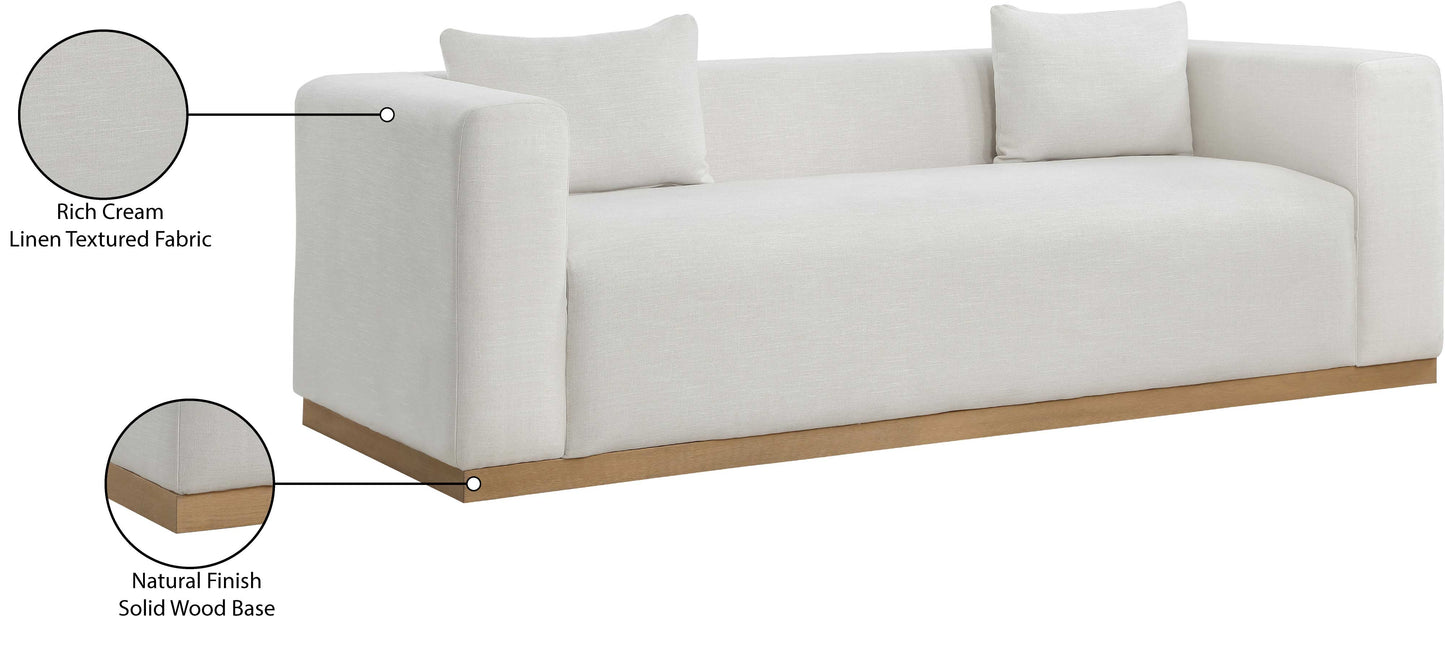 carly cream linen textured fabic sofa s