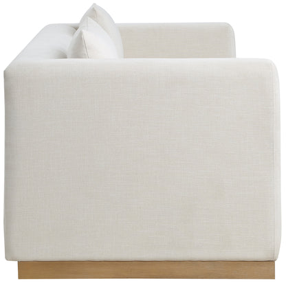 Carly Cream Linen Textured Fabic Sofa S