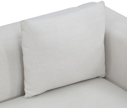 Carly Cream Linen Textured Fabic Sofa S