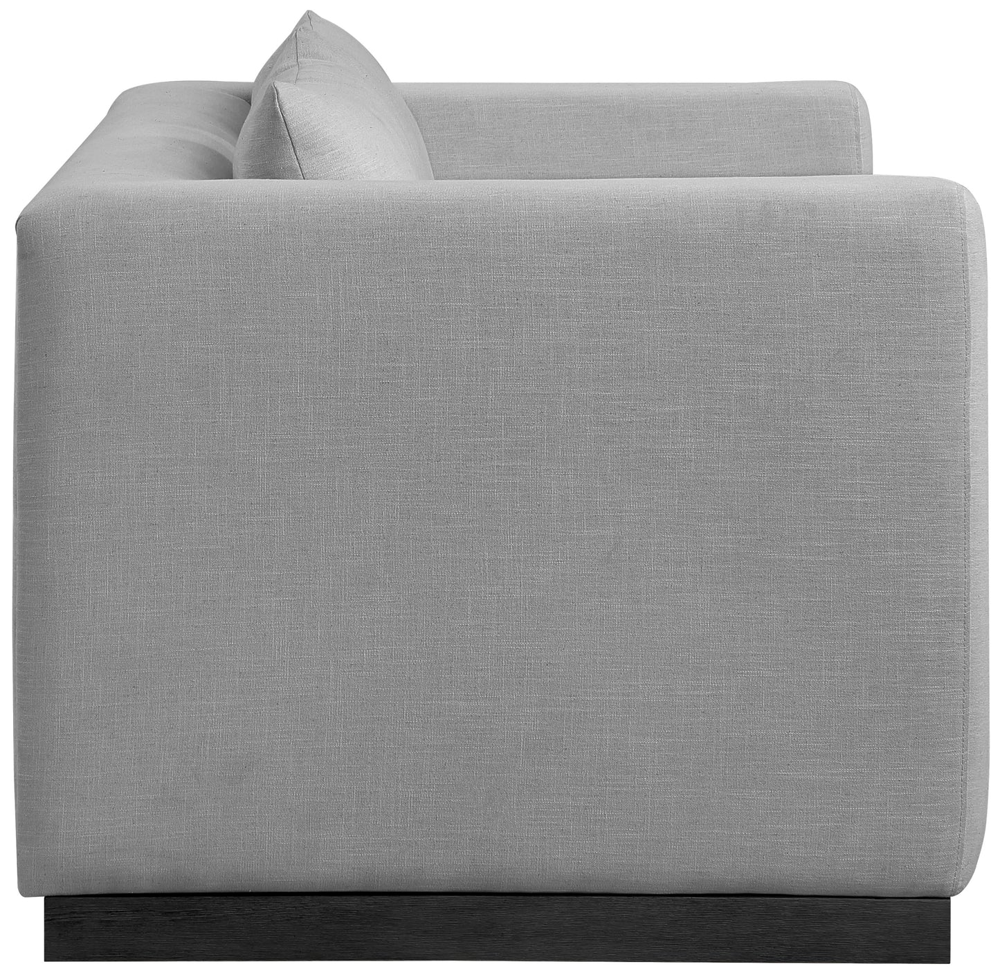 carly grey linen textured fabic loveseat l