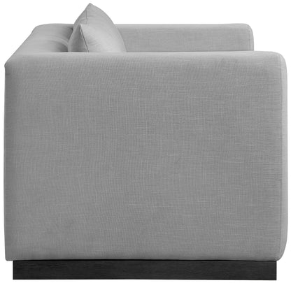 Carly Grey Linen Textured Fabic Loveseat L