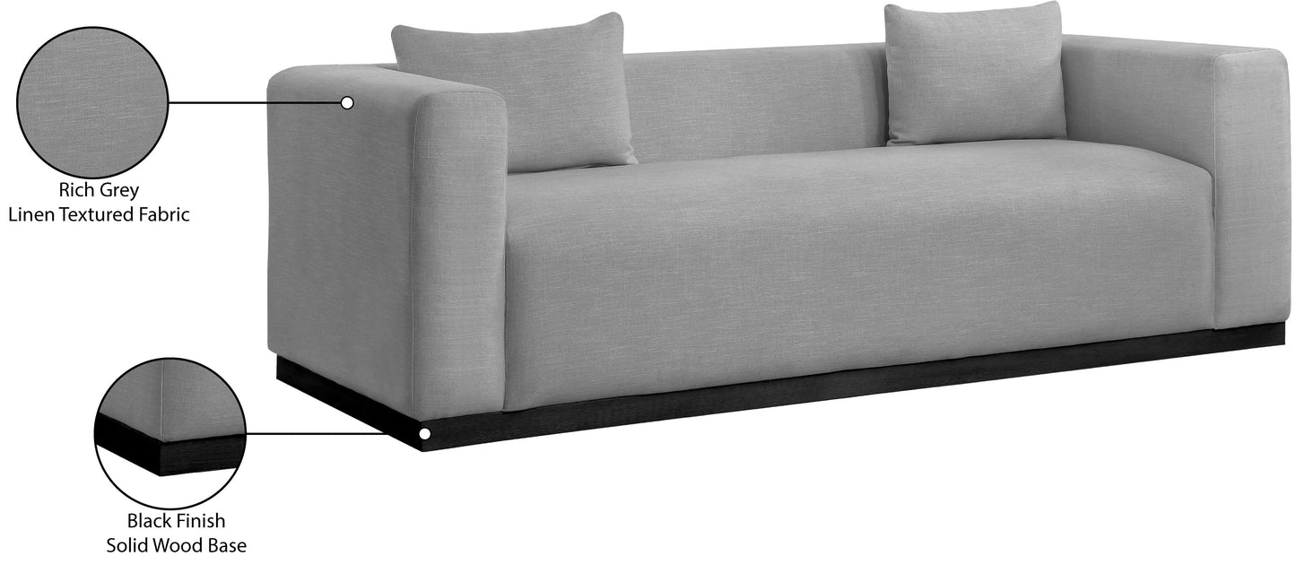carly grey linen textured fabic sofa s