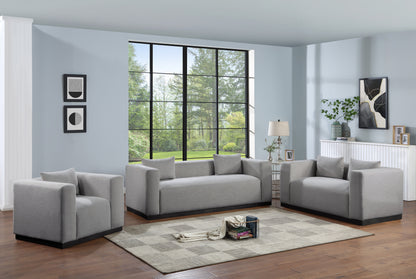 Carly Grey Linen Textured Fabic Sofa S