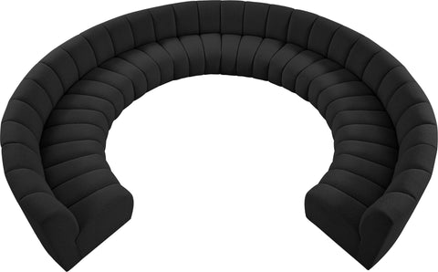 Calais Black Boucle Fabric 10pc. Modular Sectional PC