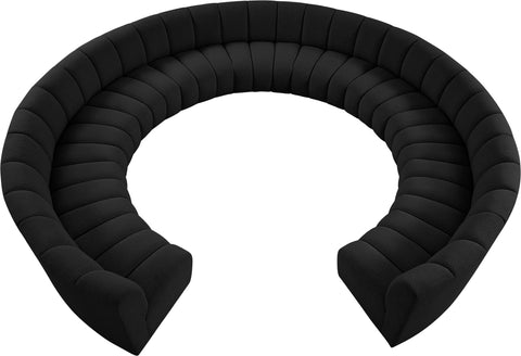 Calais Black Boucle Fabric 11pc. Modular Sectional PC